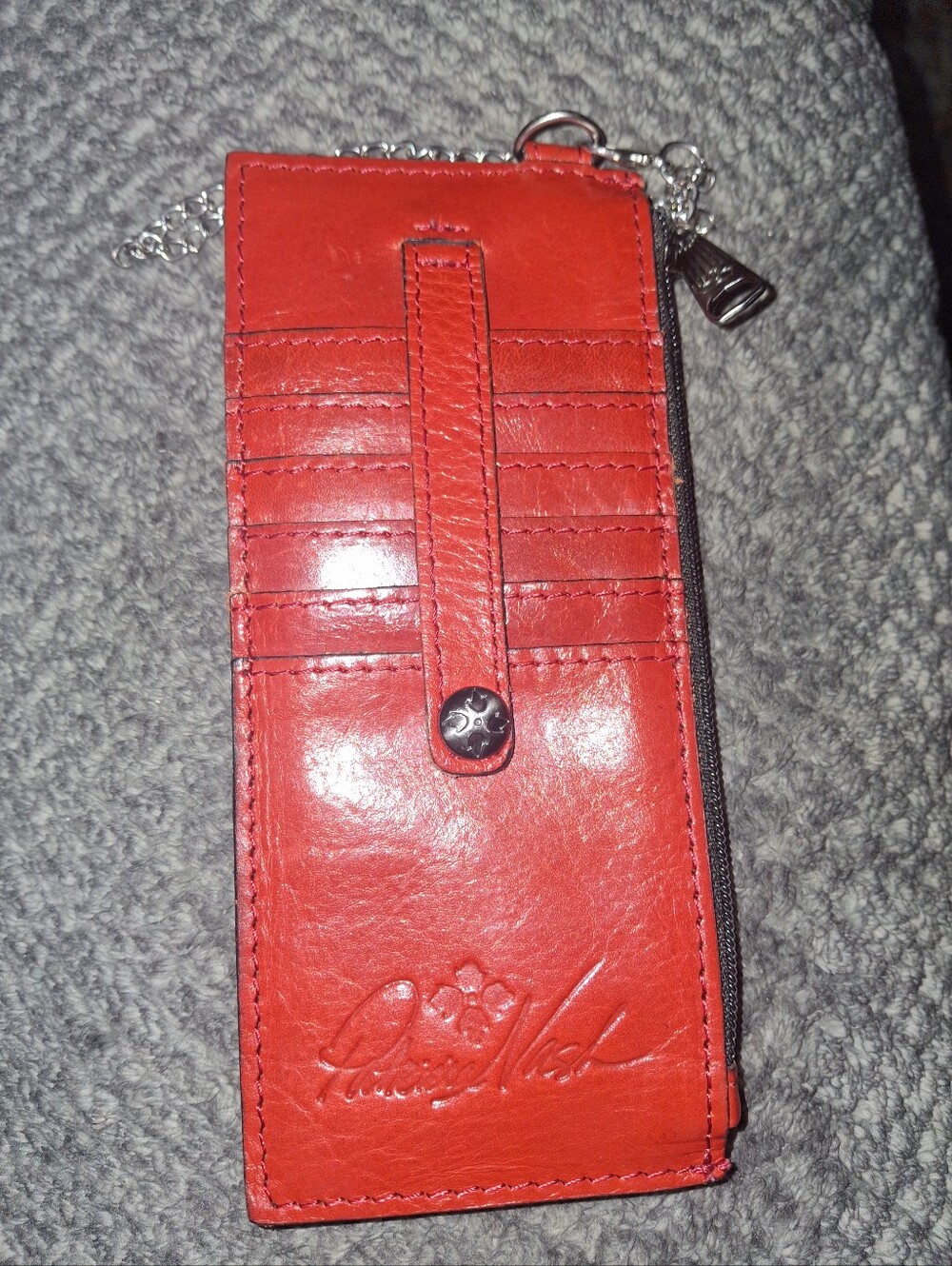 PATRICIA NASH Red Leather Phone Wallet Case with Card Slots